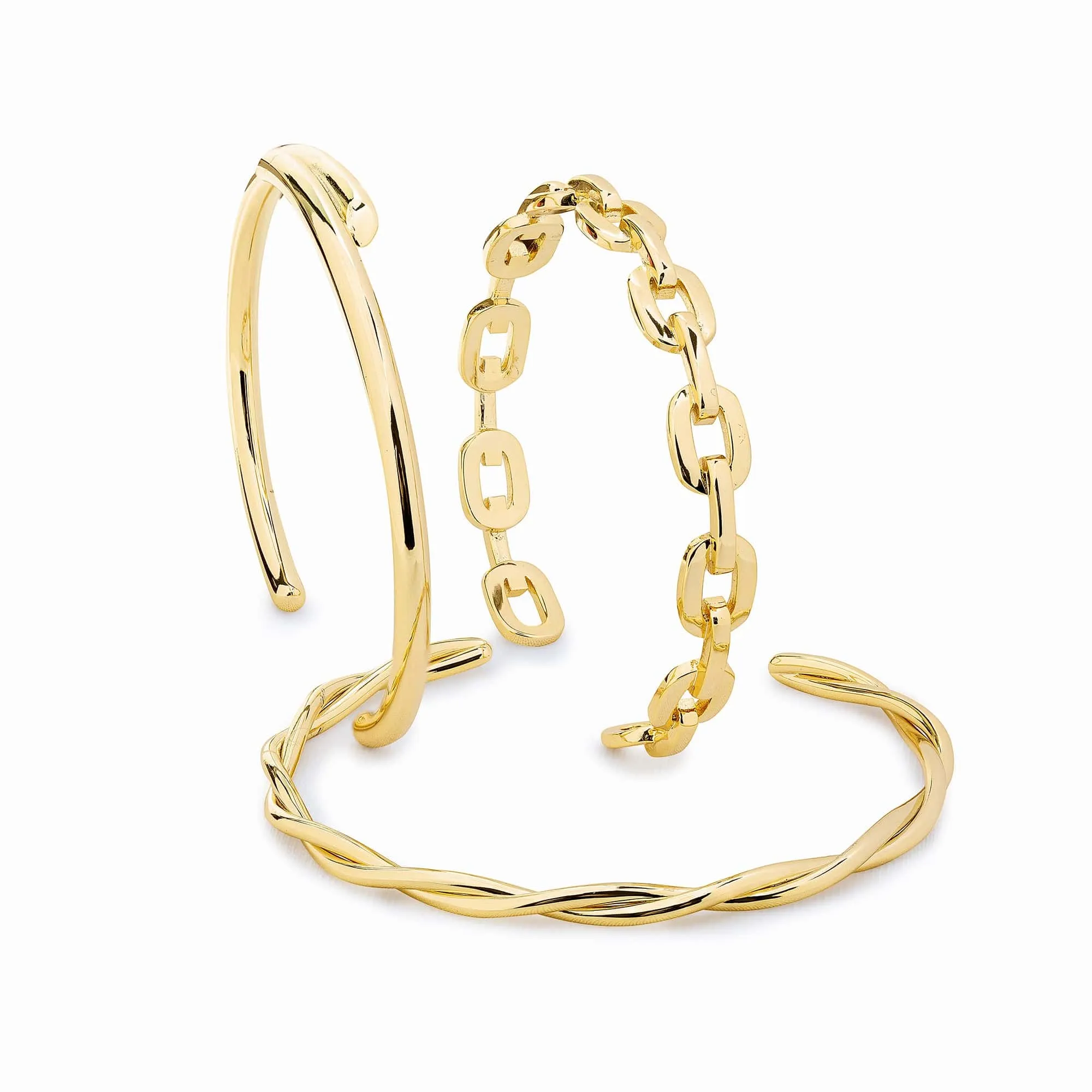 Fancy Trio Bracelet Set Gold Plated