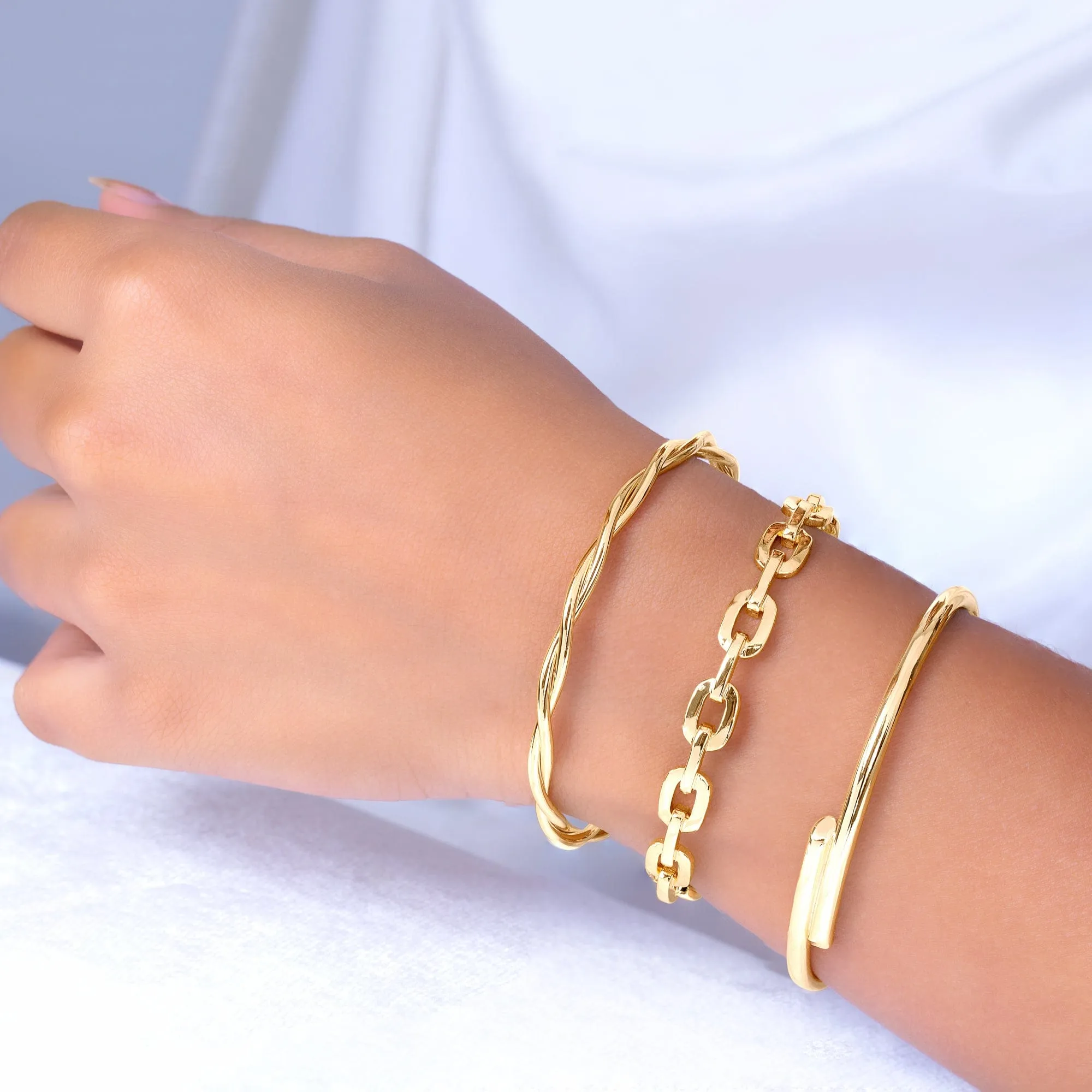 Fancy Trio Bracelet Set Gold Plated