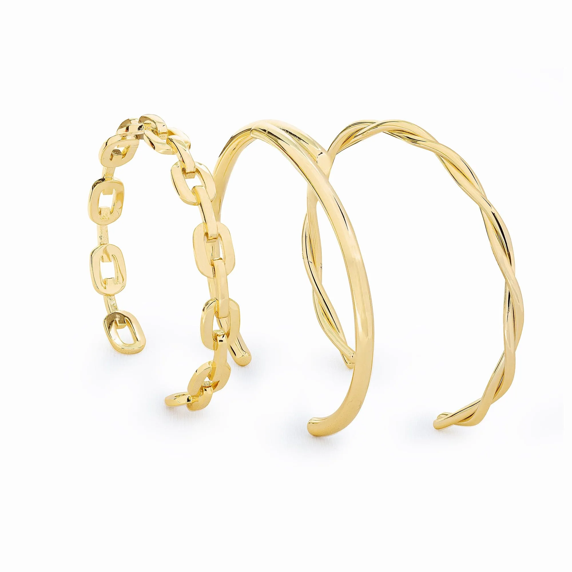 Fancy Trio Bracelet Set Gold Plated