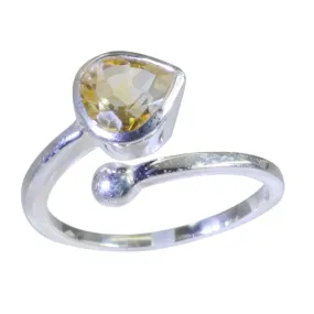 Fascinating Gemstones Citrine Sterling Silver Rings Wedding Gift