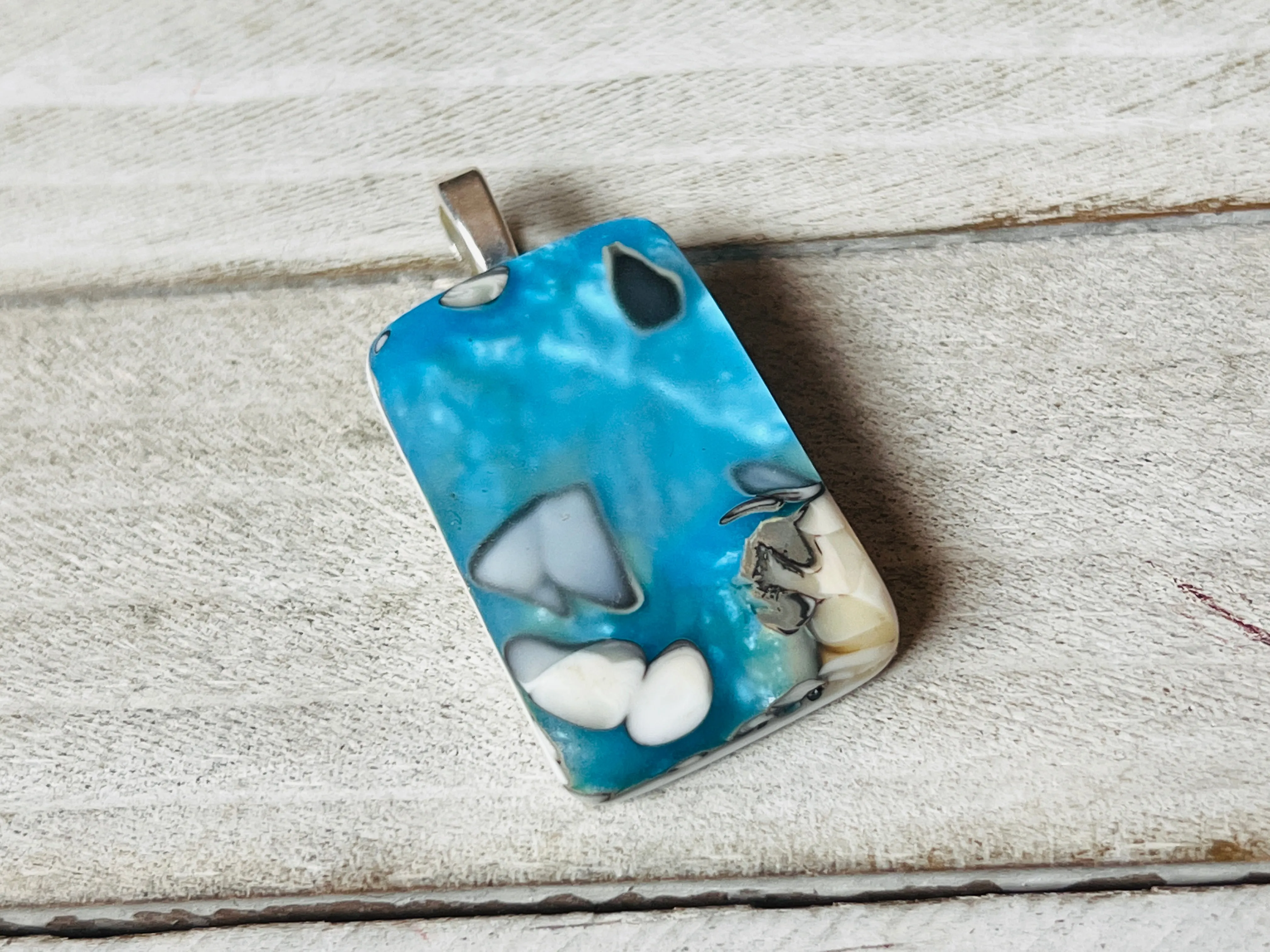 Fused Glass Pendant~Swiss Alp’s