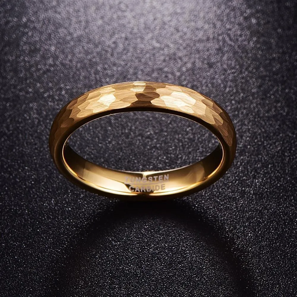 Geometric Gold Wedding Rings