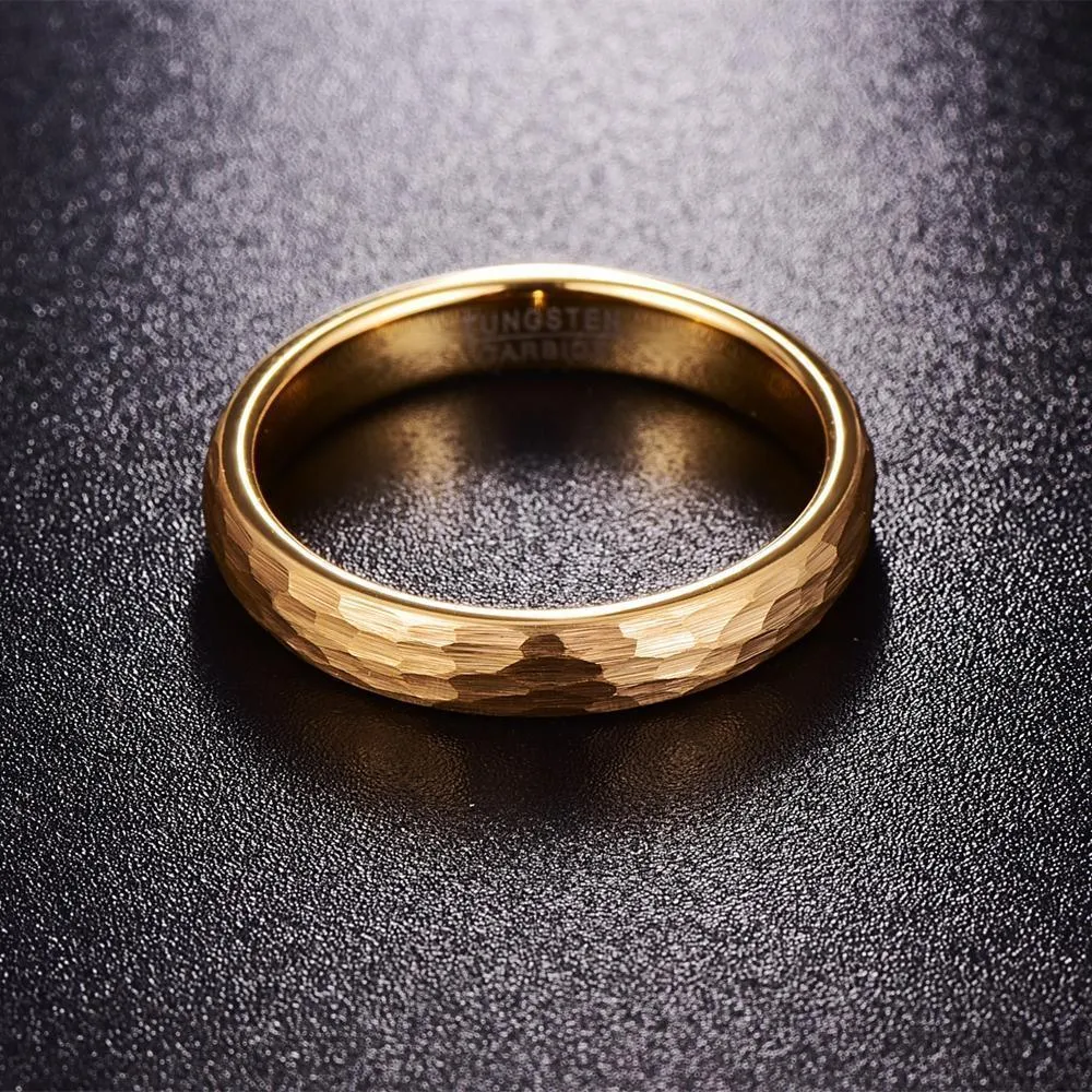 Geometric Gold Wedding Rings