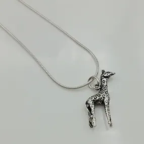 Giraffe pendant -Sterling silver giraffe pendant- Animal silver pendant - Silver charm necklace