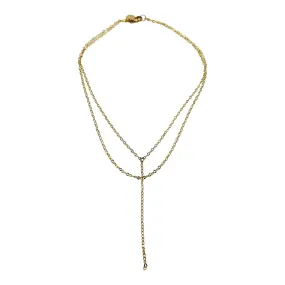 Gold Dapped Chain Y Necklace