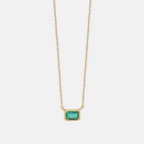 Green Emerald Baguette Necklace