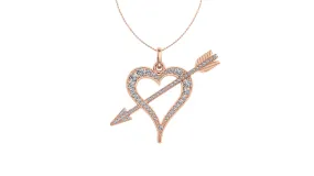 Heart and Arrow Diamond Pendant 0.98CT TW 14K Gold DPEN055