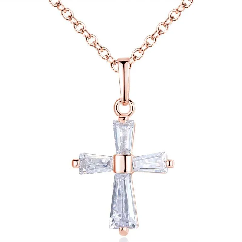 Hot Sale Copper Plated Colors Cross Shape Necklace Antique Pendant Jewelry