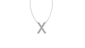 Initial X Diamond Pendant 14K Gold DIP024