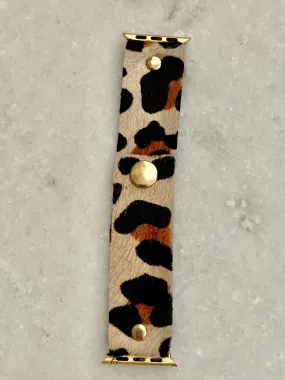 Leopard Hair on Hide Apple Watch Leather Band