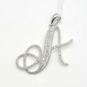 Letter A Diamond Pendant 14K