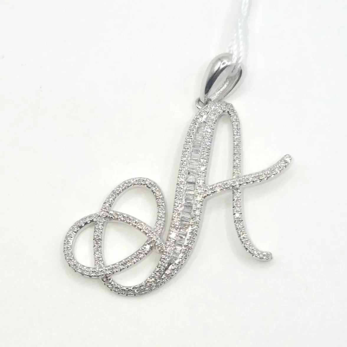 Letter A Diamond Pendant 14K