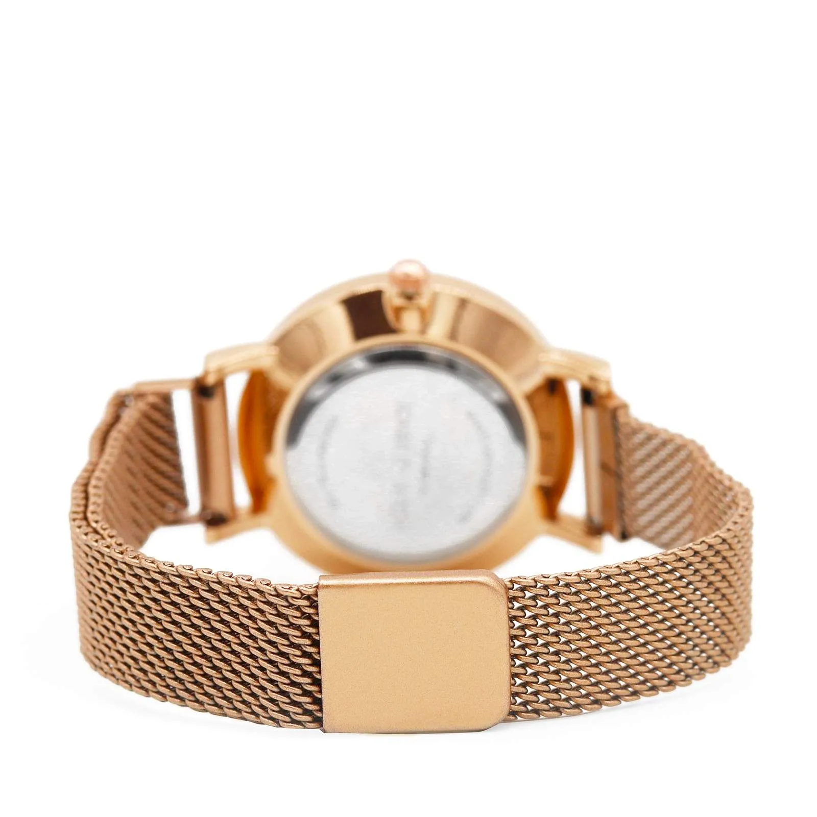 Lexi Mini Rosegold Mesh Strap White Dial Watch