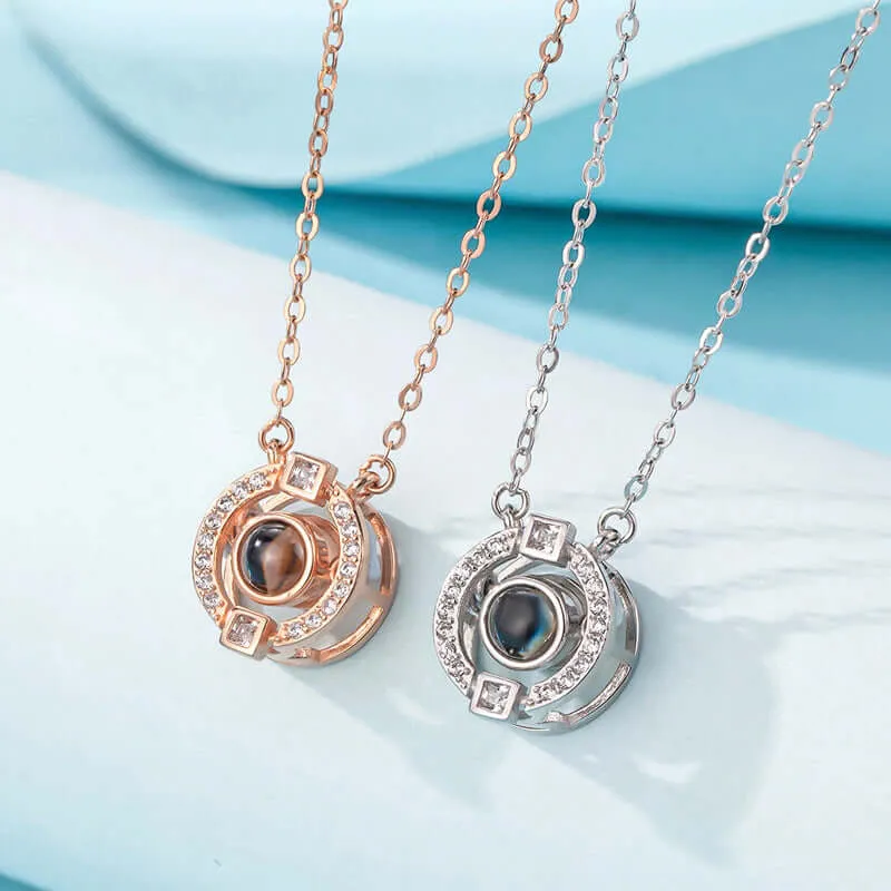 Luxury Round Collar Gift Necklace with Picture Inside