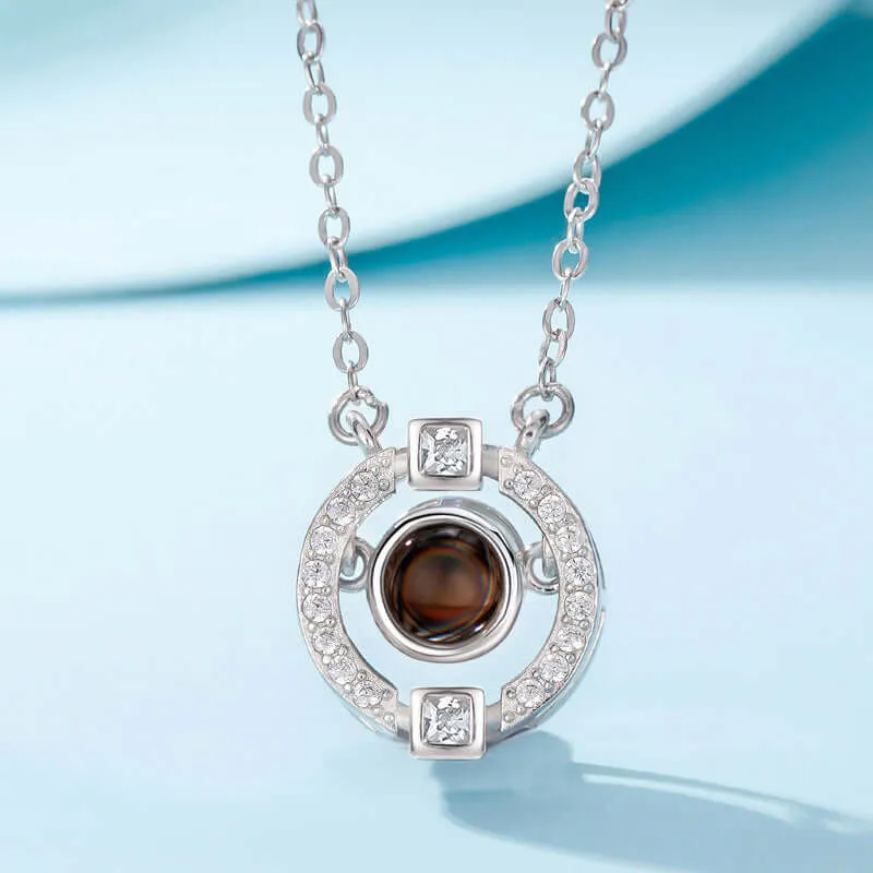 Luxury Round Collar Gift Necklace with Picture Inside