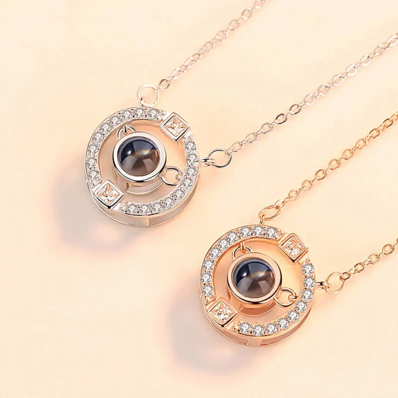 Luxury Round Collar Gift Necklace with Picture Inside