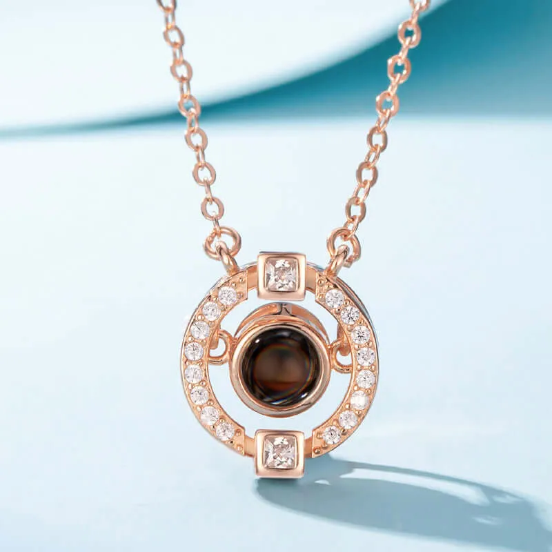 Luxury Round Collar Gift Necklace with Picture Inside