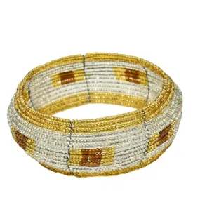 Maasai Concave Beaded Bangle 06 - Earth Tone