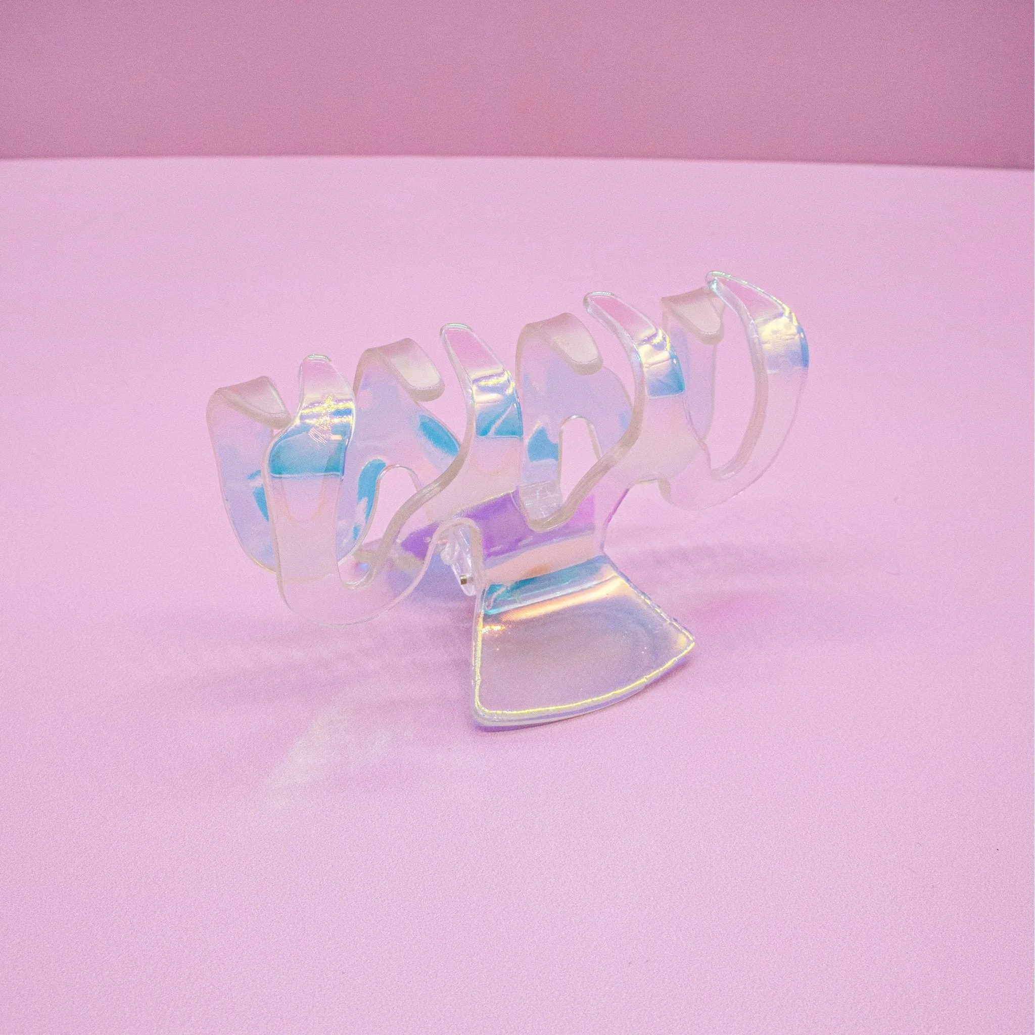 Medium Wavy Iridescent Hair Claw Clip