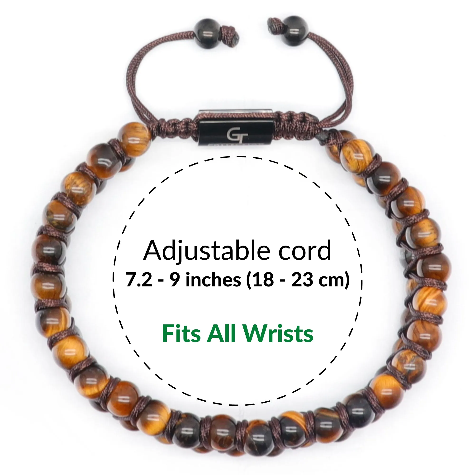 Men's TIGER EYE Double Bead Bracelet - One Size Fits All