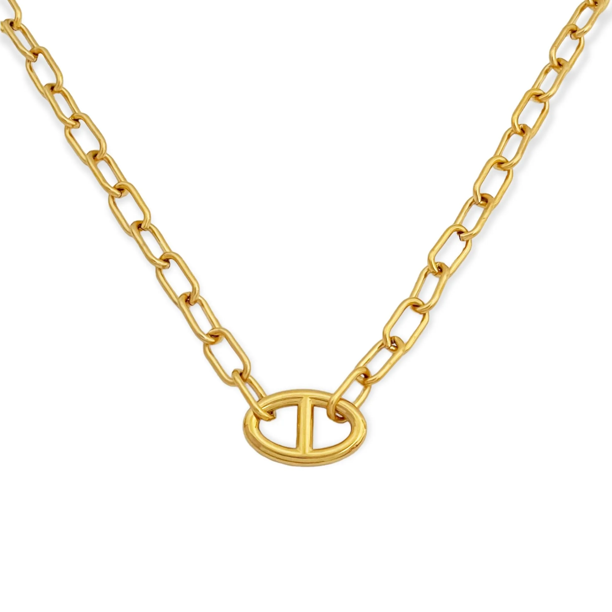 Modern Chunky Chain Necklace Gold