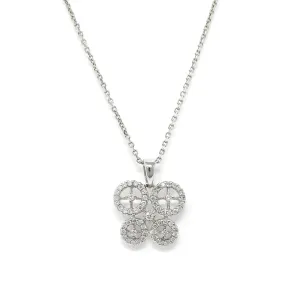 Modern Diamond Butterfly Pendant Necklace in 14K White Gold