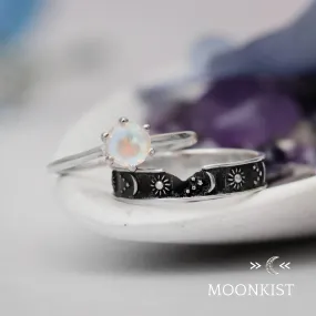 Moon and Stars Engagement Ring Set   | Moonkist Designs