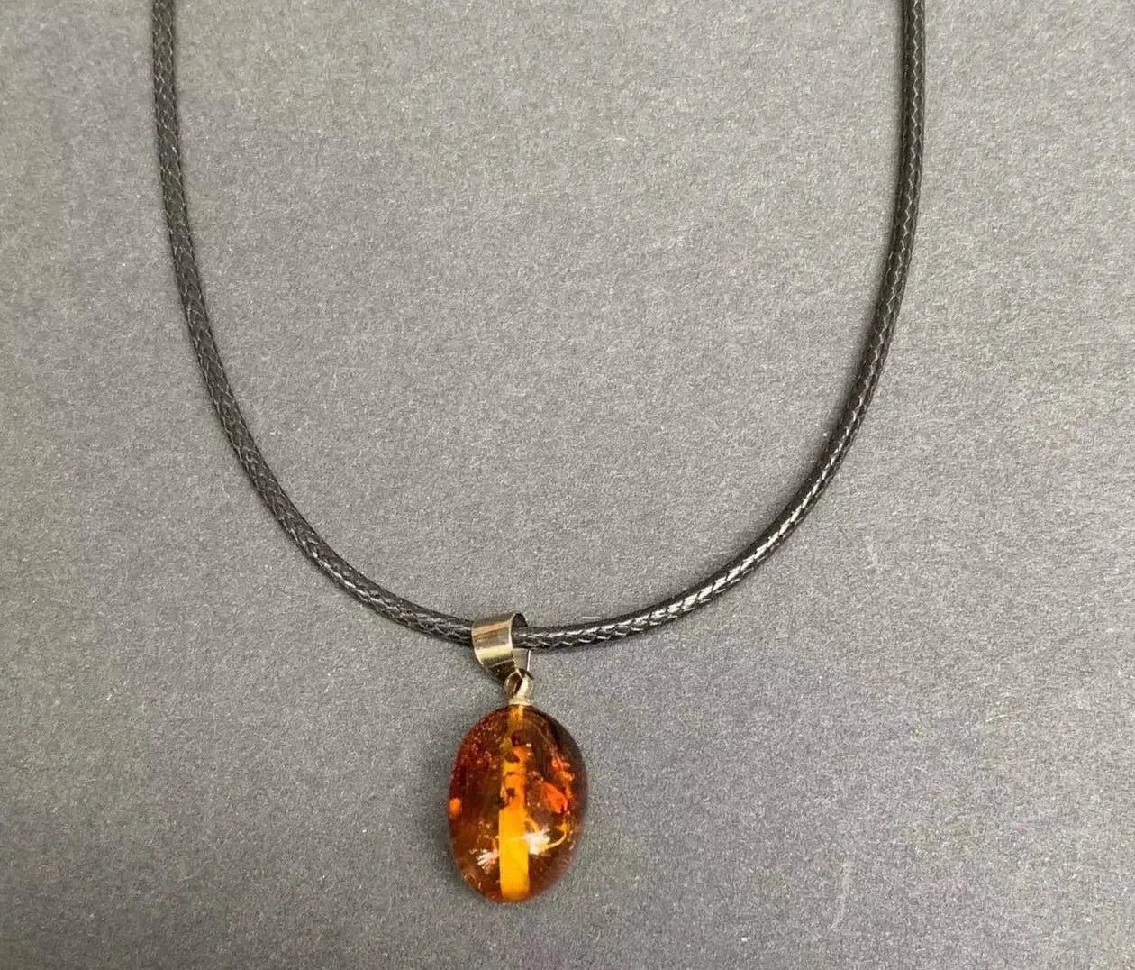 Natural Amber Pendant Necklace