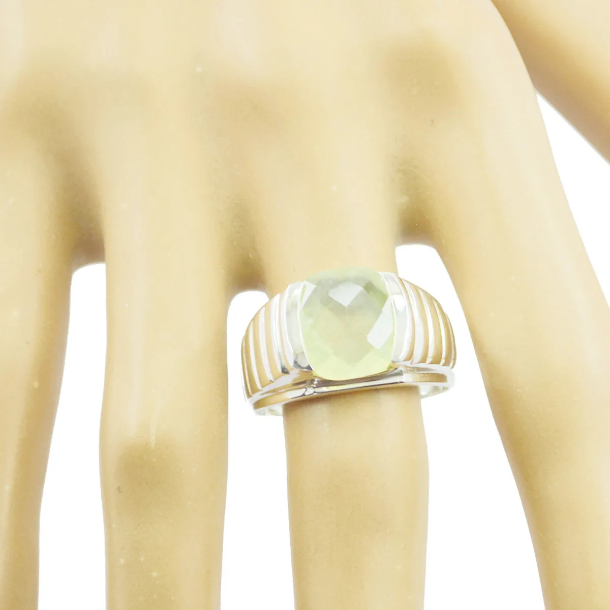 Nubile Gems Prehnite 925 Sterling Silver Rings Gift For Mother'S Day