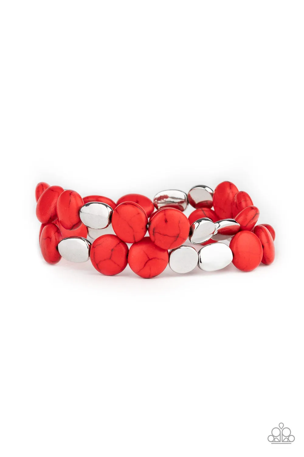 Paparazzi Bracelet ~ Simply Sedimentary - Red