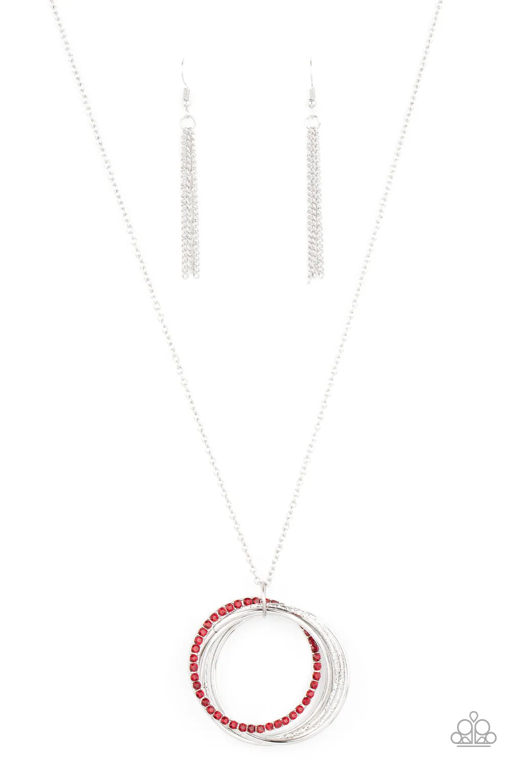 Paparazzi Necklace ~ Harmonic Halos - Red