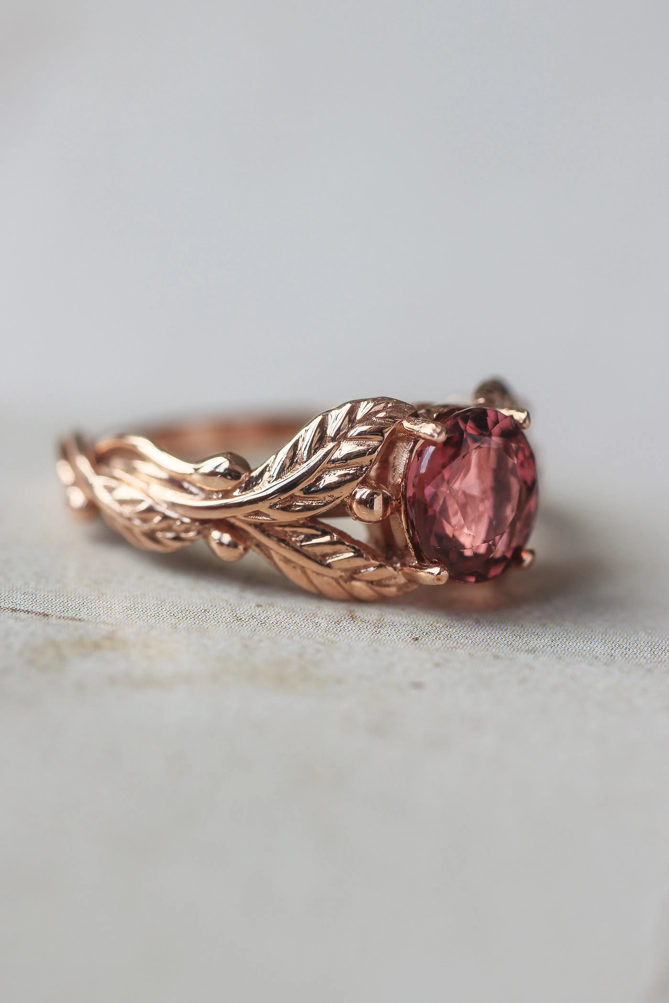 Pink tourmaline engagement ring / Cornus