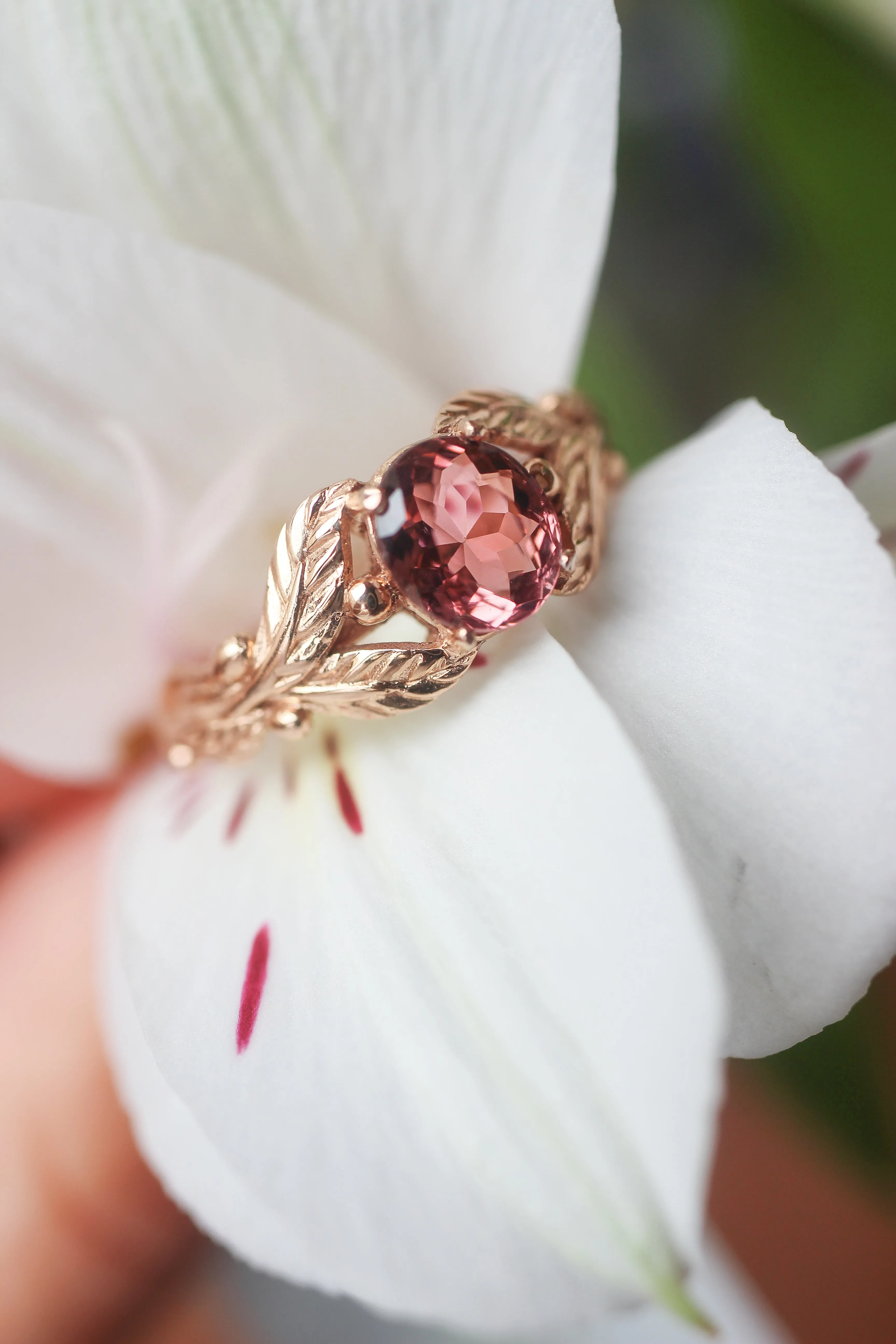 Pink tourmaline engagement ring / Cornus