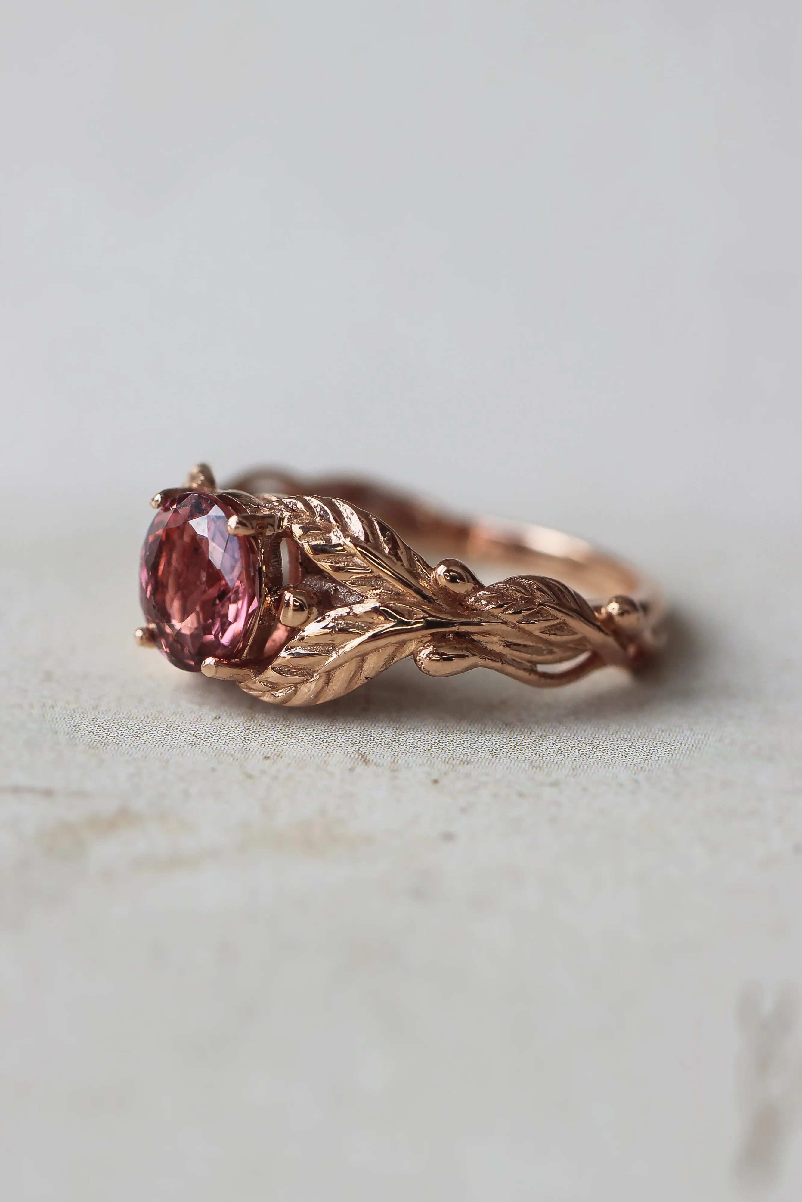 Pink tourmaline engagement ring / Cornus