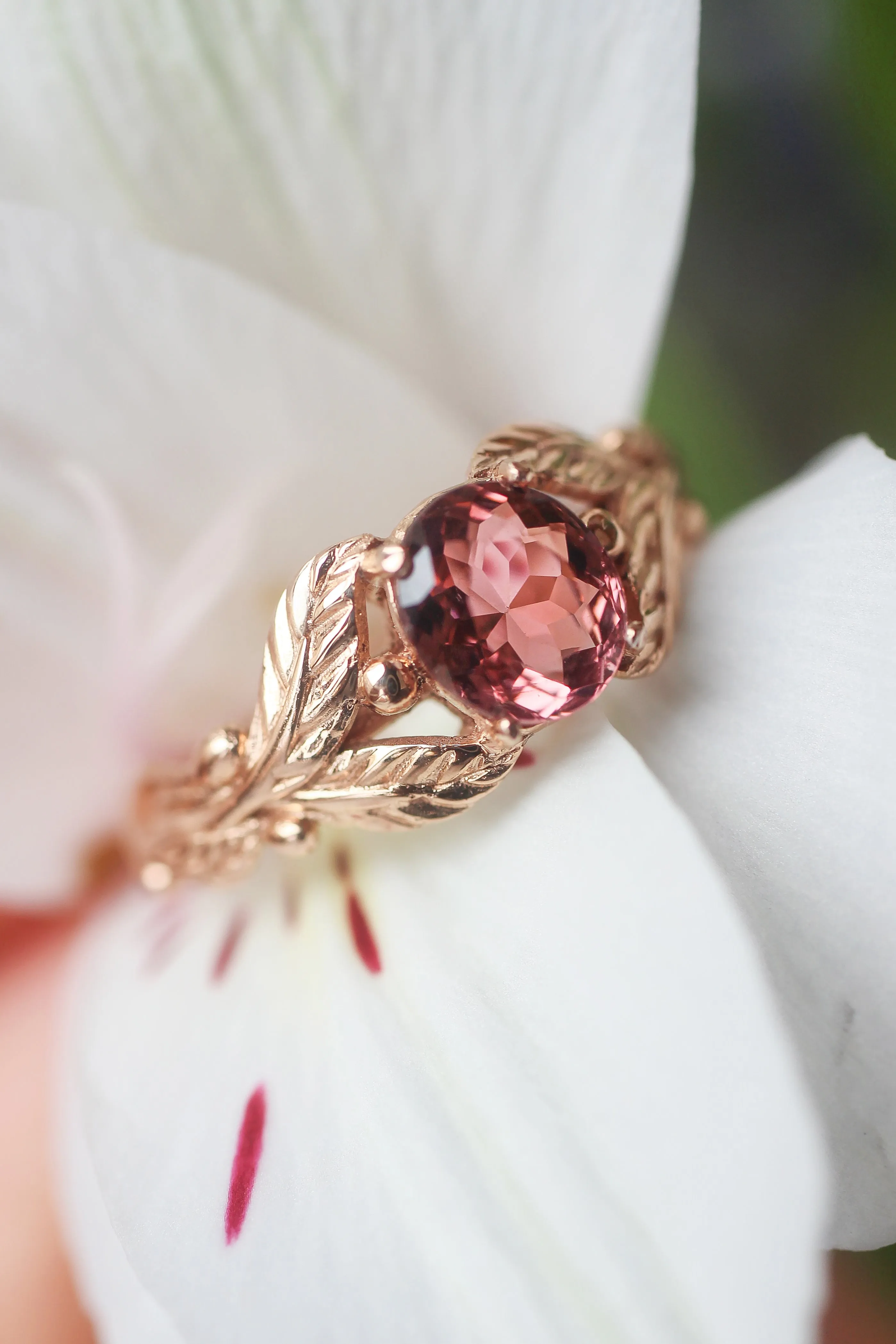 Pink tourmaline engagement ring / Cornus