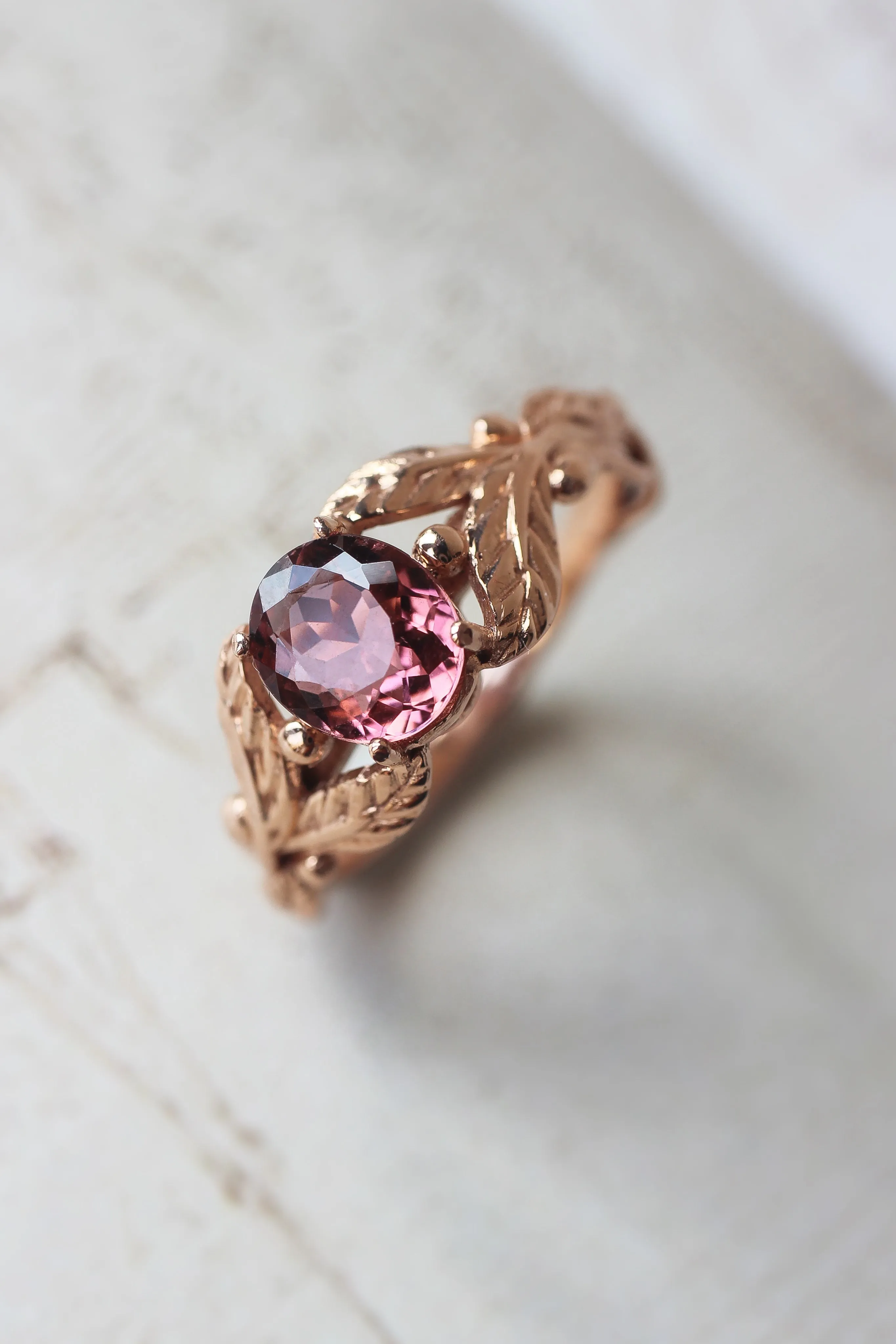 Pink tourmaline engagement ring / Cornus