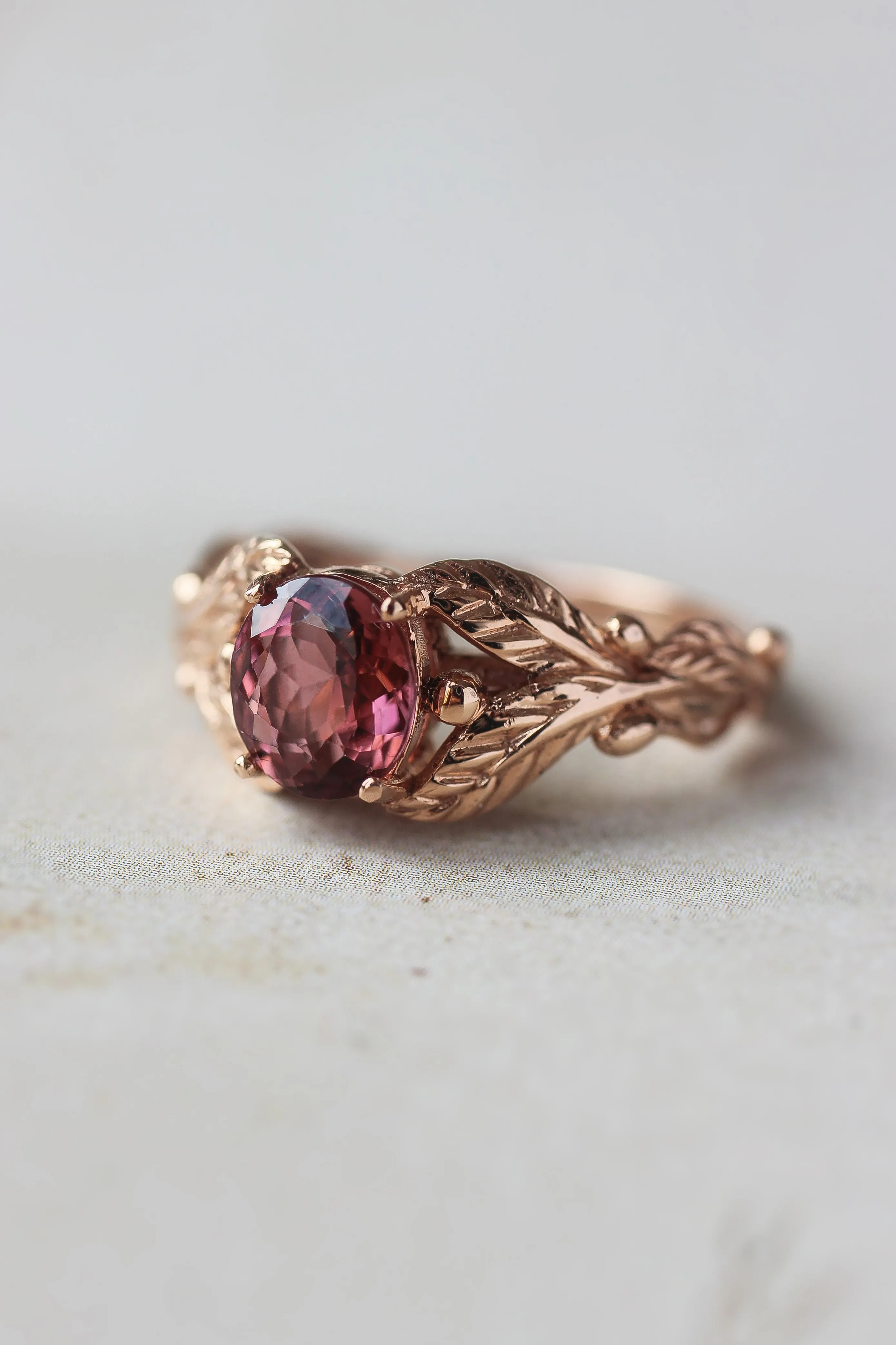 Pink tourmaline engagement ring / Cornus