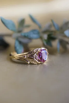 READY TO SHIP: Wisteria in 14K yellow gold, pear alexandrite 7x5 mm, RING SIZE - 8.25 US