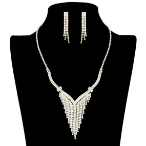 Rhinestone Fringe Necklace