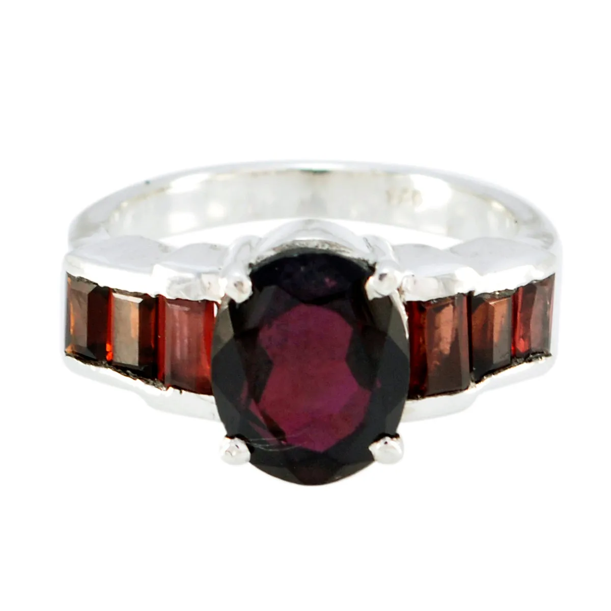 Riyo Captivating Gem Garnet Sterling Silver Rings Costume Jewelry