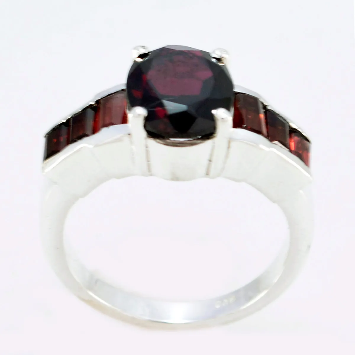 Riyo Captivating Gem Garnet Sterling Silver Rings Costume Jewelry