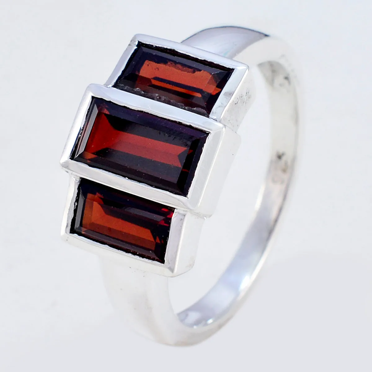 Riyo Captivating Gemstones Garnet 925 Silver Rings Fine Jewellery