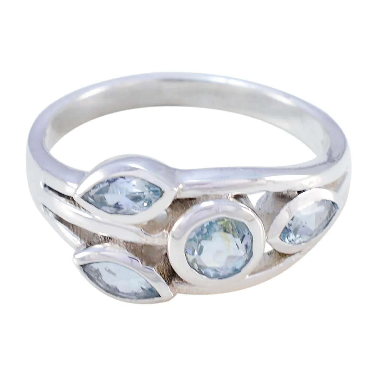 Riyo Classy Stone Blue Topaz Sterling Silver Rings Ladies Jewelry