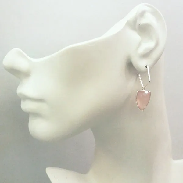 Rose Quartz Loop Single Drop Earrings