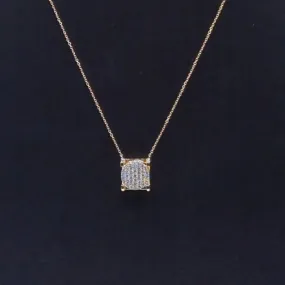 Round Illusion Diamond Necklace 14K Gold