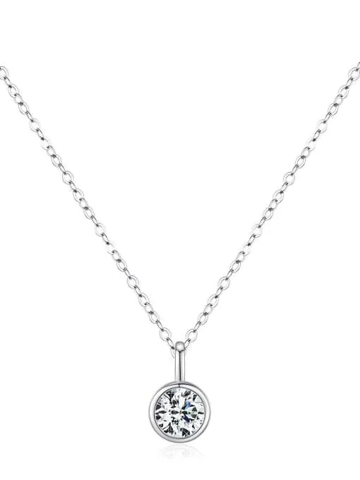 RSP-312 Moissanite Geometric Dainty Necklace 1.0 Carat