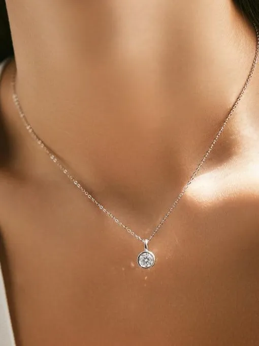 RSP-312 Moissanite Geometric Dainty Necklace 1.0 Carat