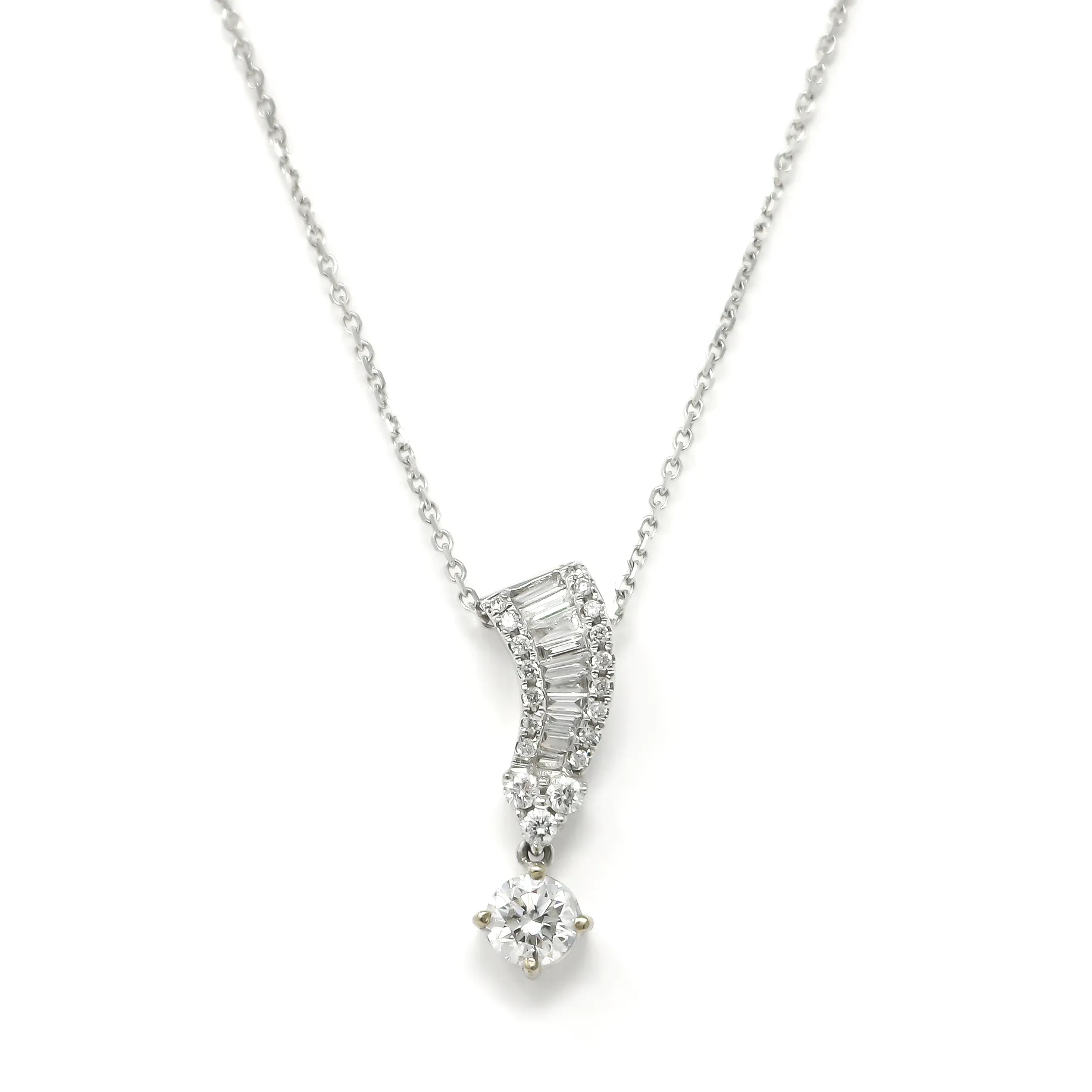 Shooting Star Diamond Pendant Necklace in 18K White Gold