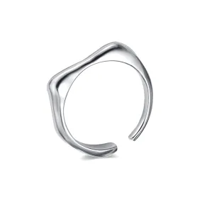 Simple Silver Geometric Band Ring