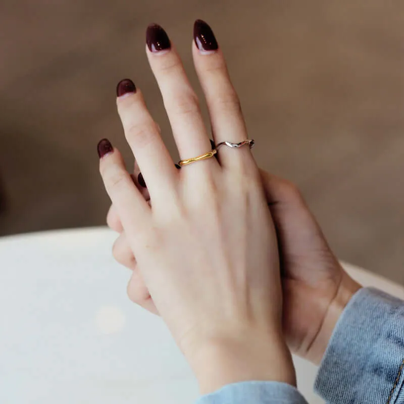 Simple Silver Geometric Band Ring